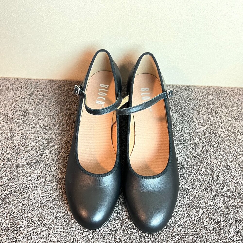 Bloch Womens Size‎ 7 S0323L Show Tapper Black Leather Mary Jane Tap Dance Shoes - Picture 3 of 15